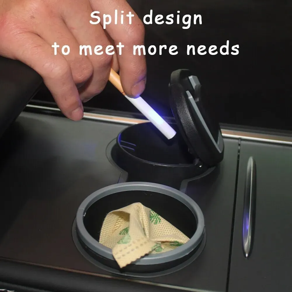 1 Pcs Portable Automatic Light Indicator Ashtray for Car