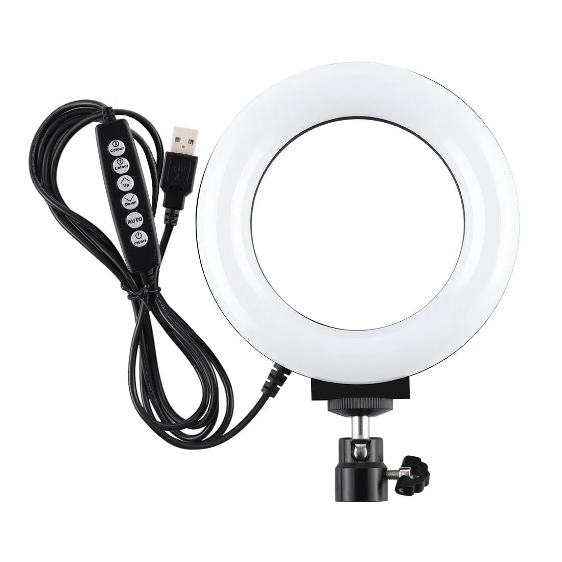 10 Mode RGBW LED Ring Light with Tripod & Ball Head | 4.7-Inch Curved Surface | Pink