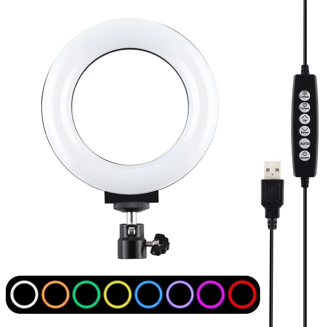 10 Mode RGBW LED Ring Light with Tripod & Ball Head | 4.7-Inch Curved Surface | Pink