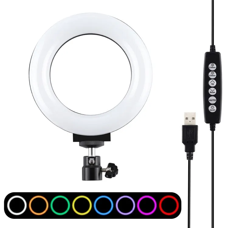 10 Mode RGBW LED Ring Light with Tripod and Ball Head | 4.7 Inch Curved Surface | Black