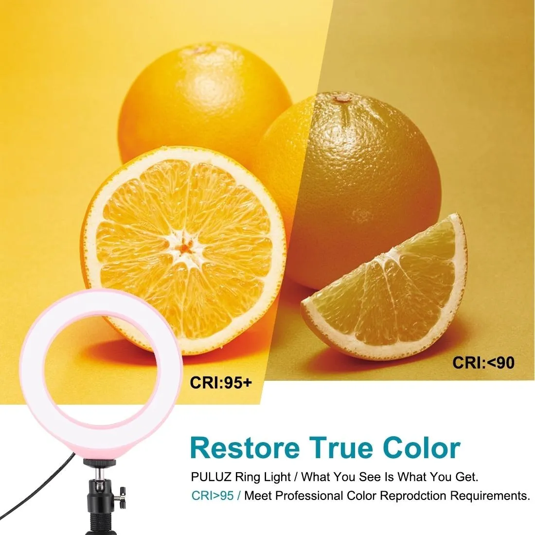 10 Mode RGBW LED Ring Light with Tripod and Ball Head | 4.7 Inch Curved Surface | Black