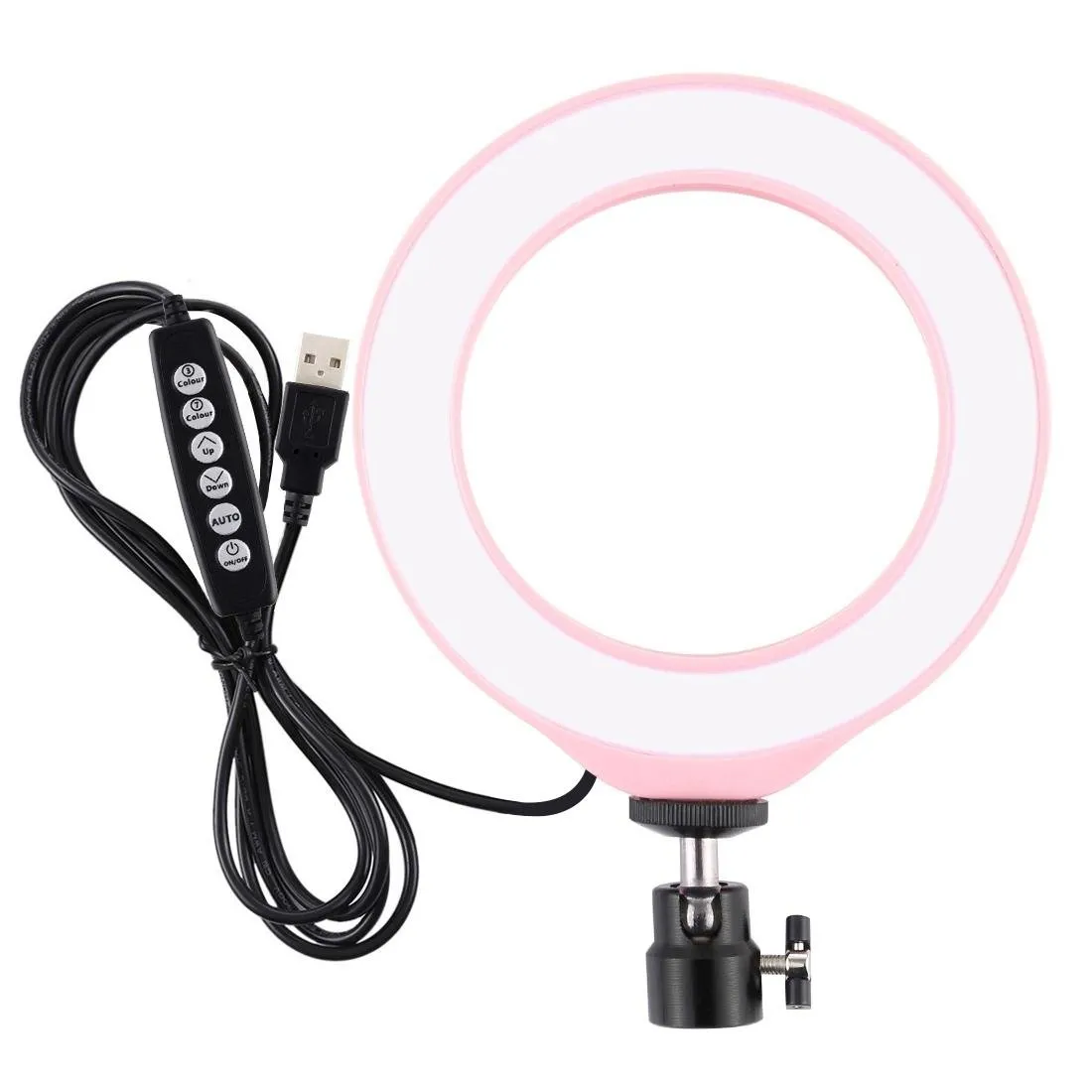 10 Mode USB LED Ring Light with Tripod & Ball Head | 6.2-Inch Diameter | Black