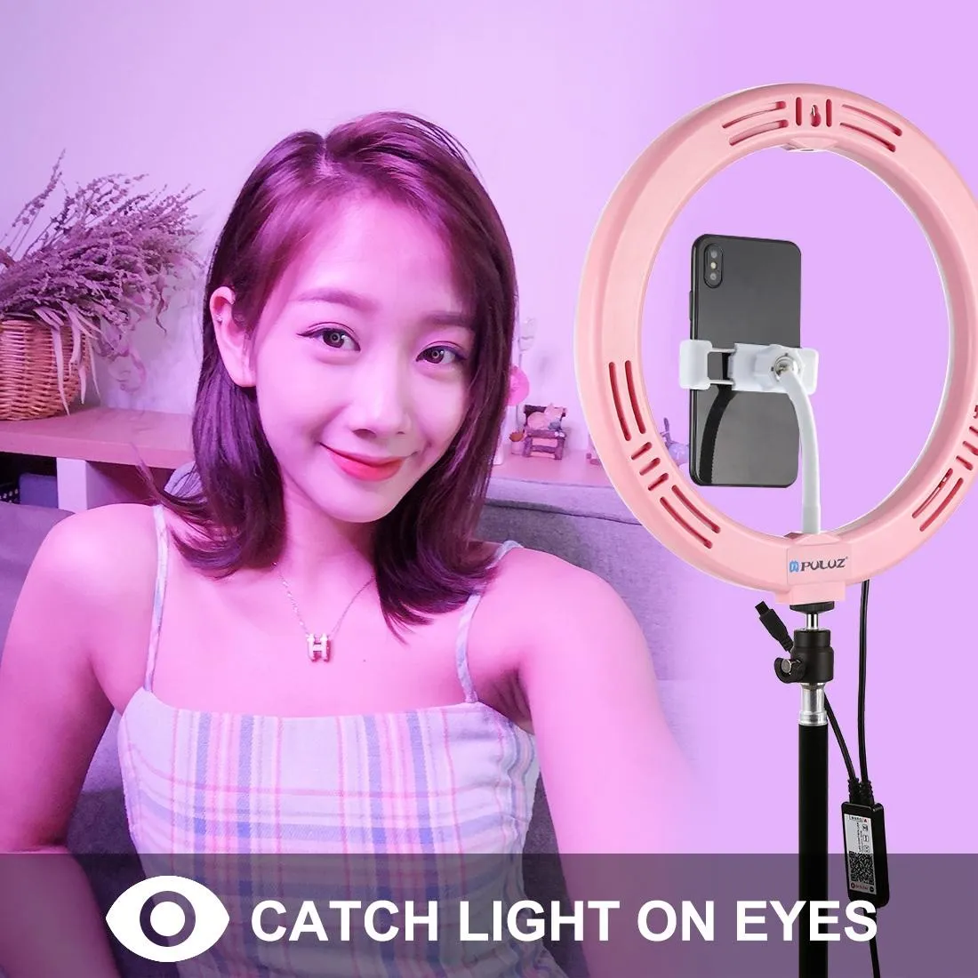 10.2" Curved LED Ring Light with Tripod & Remote for Vlogging & Photography | Black