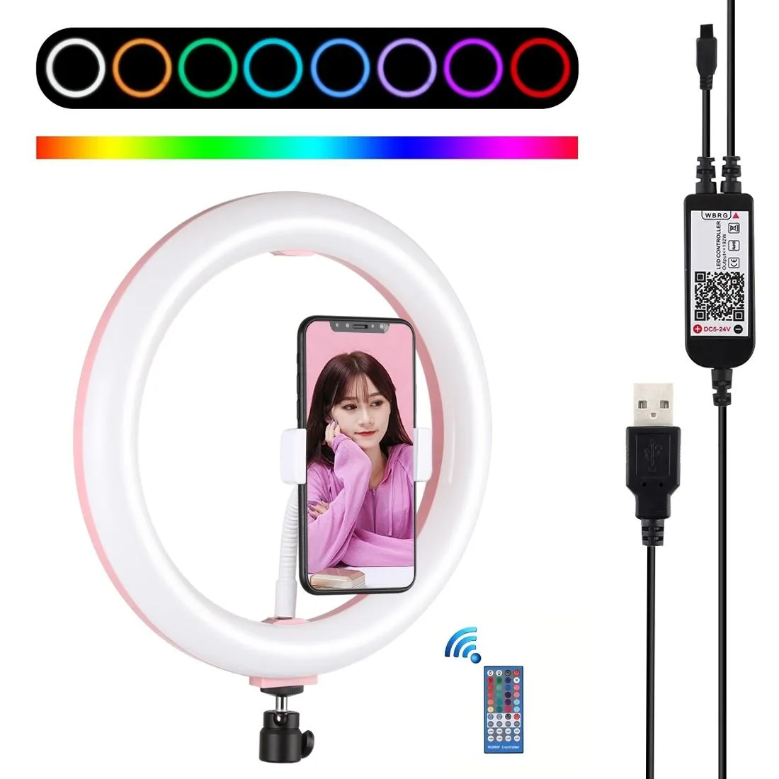 10.2" Curved LED Ring Light with Tripod & Remote for Vlogging & Photography | Black
