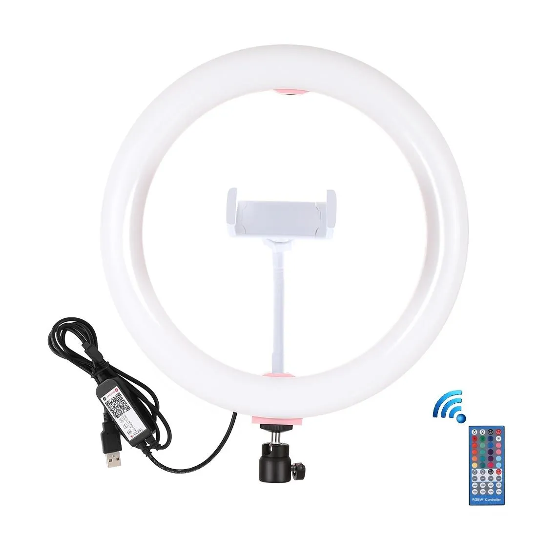 10.2" Curved LED Ring Light with Tripod & Remote for Vlogging & Photography | Black