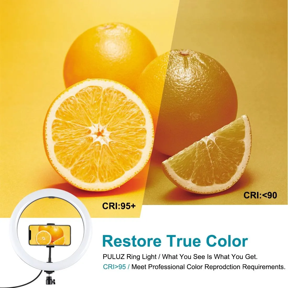 11.8" LED Ring Light with Tripod & Dual Phone Brackets | USB | 3 Modes | Dual Colour Temperature | Vlogging & Live Broadcast Kit