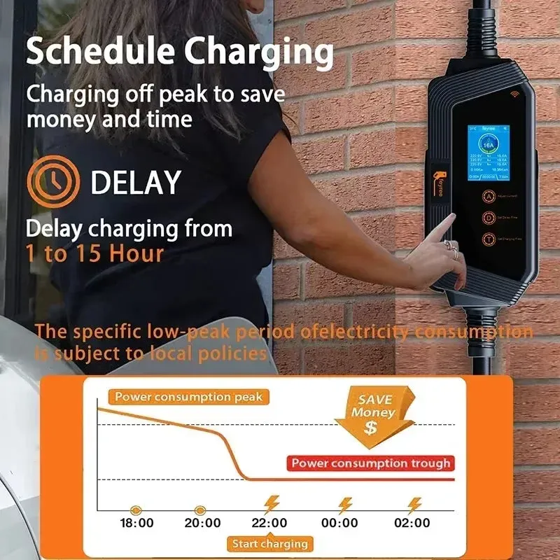 11KW Portable EV Charger with Wi-Fi & App Control