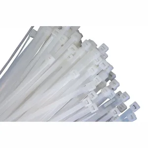 11" Long Heavy Duty Natural Nylon Ties, with 50 lb Tensile Strength, 100/pk