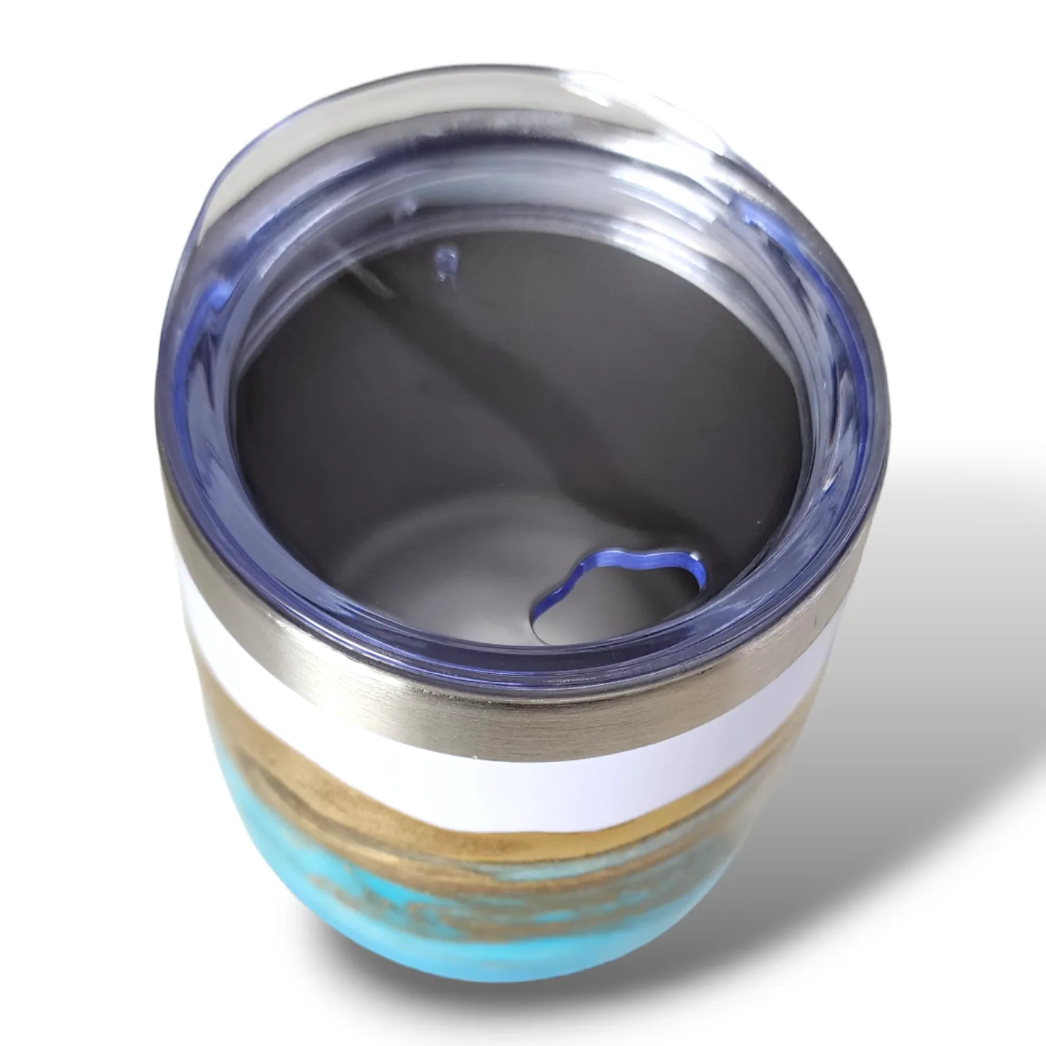 12oz. Blue & Gold Tumbler - White Base