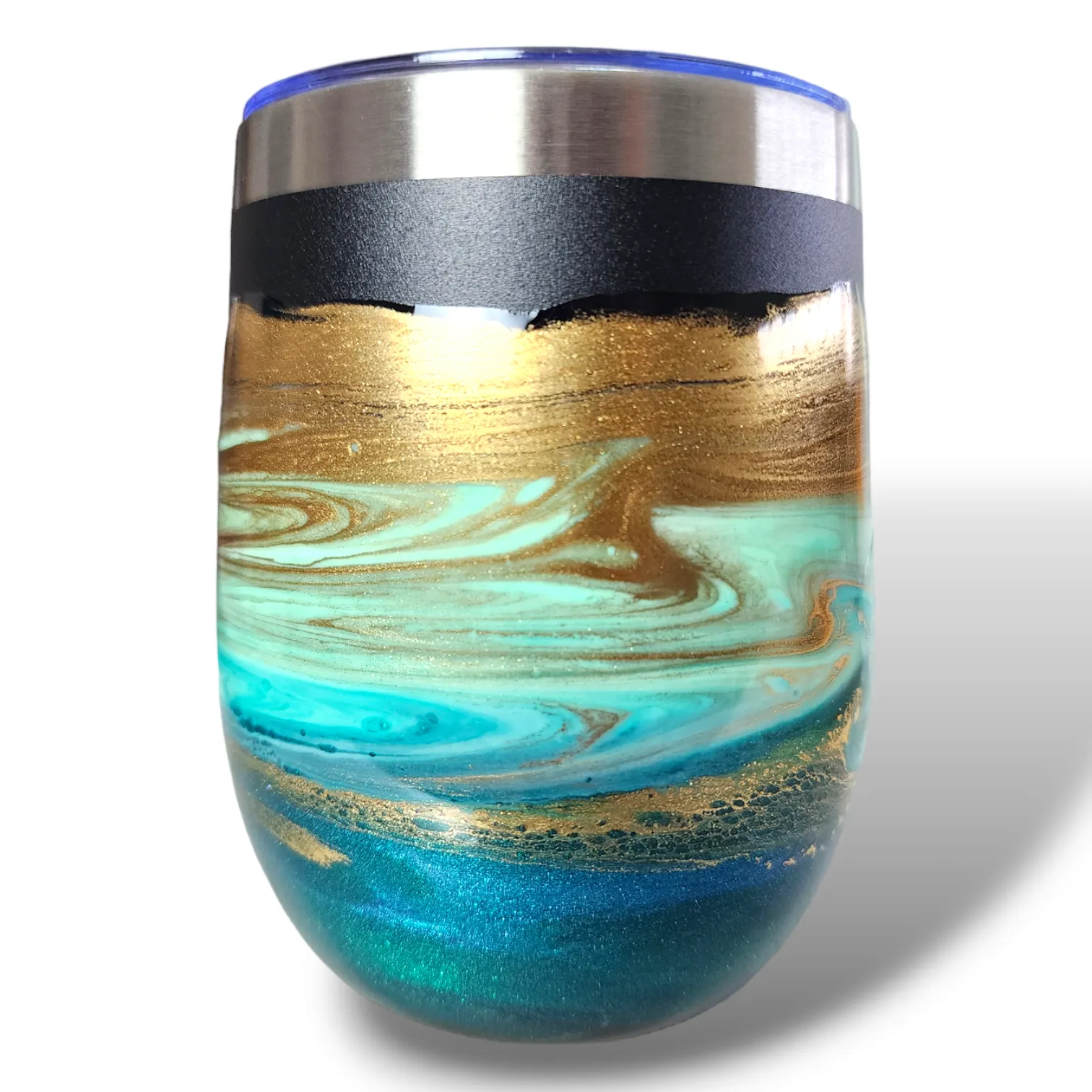 12oz. Green & Gold Tumbler - Black Base