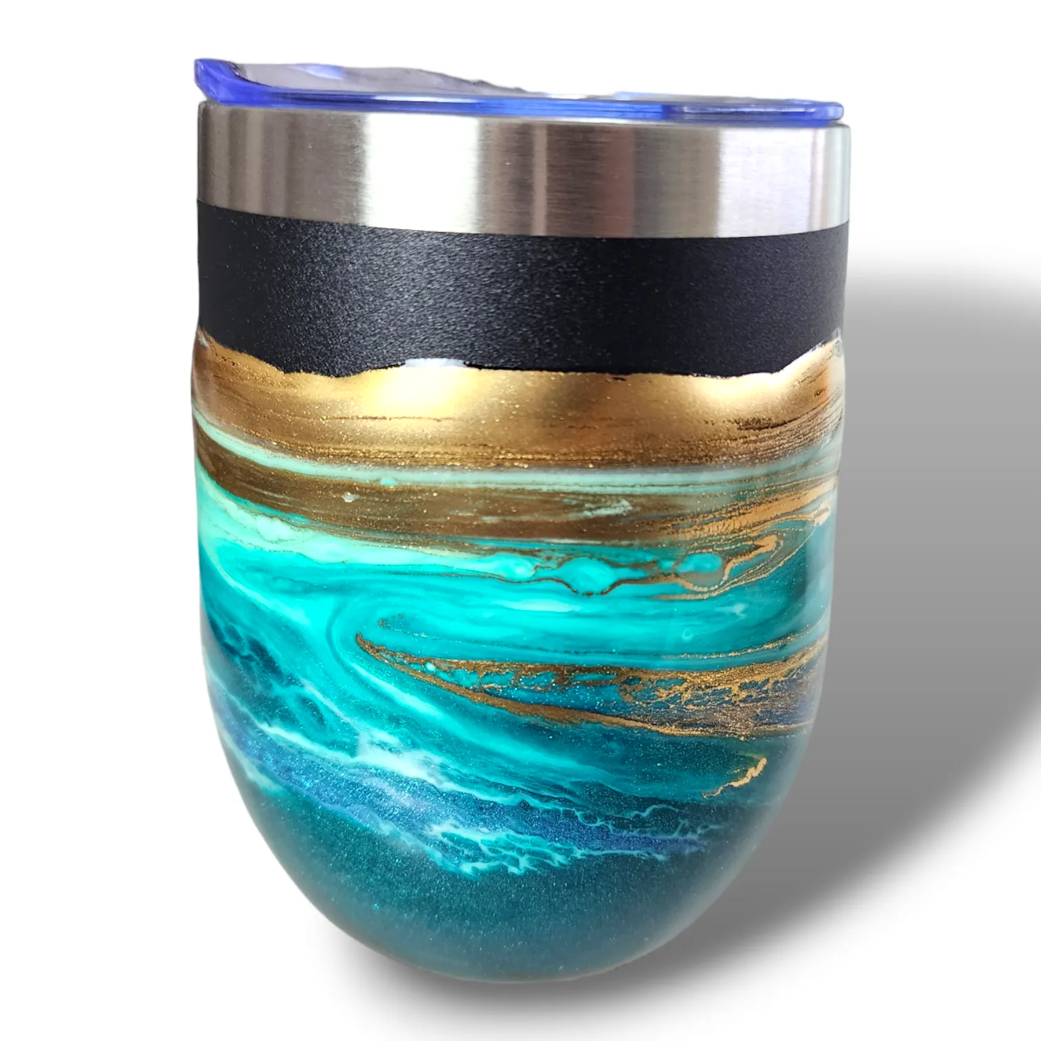 12oz. Green & Gold Tumbler - Black Base
