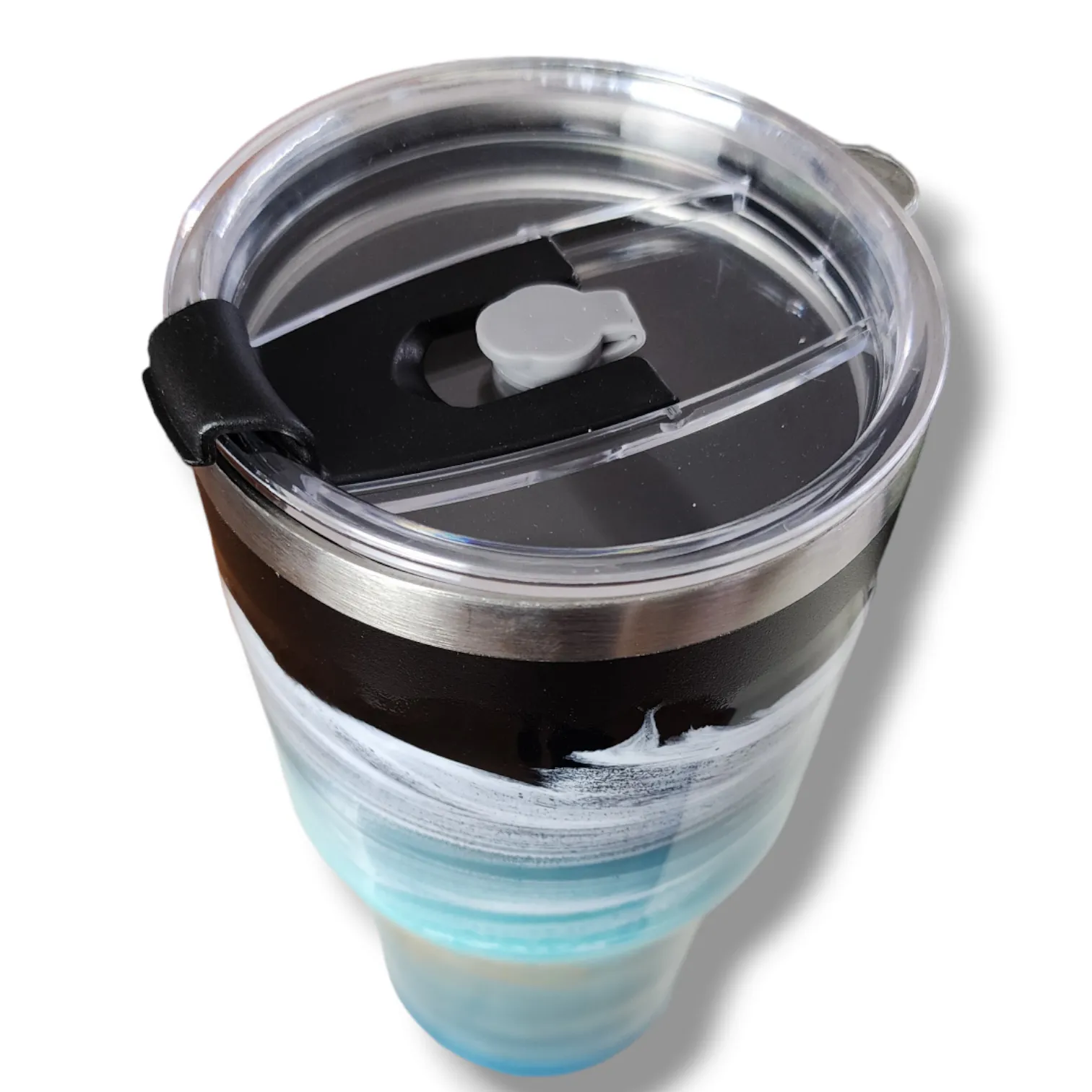 20oz. Turquoise, Gold & White Tumbler