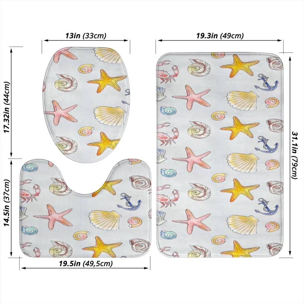 3 Piece Bathroom Set - Beach Theme