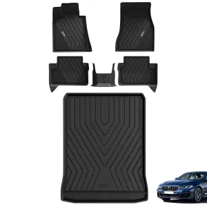 3W BMW 5 Series 2017-2023 G30 Custom Floor Mats Cargo Liner TPE Material & All-Weather Protection