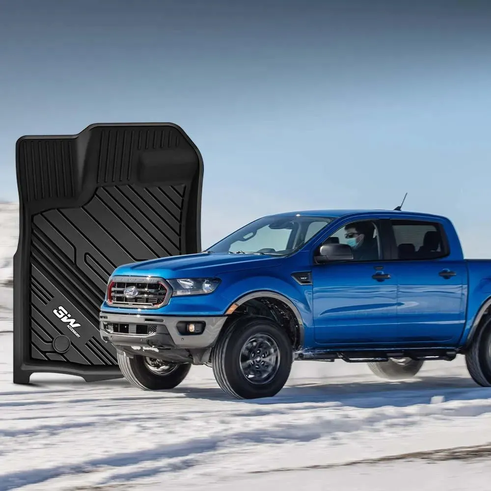 3W Ford Ranger 2020-2023 Custom Floor Mats TPE Material & All-Weather Protection