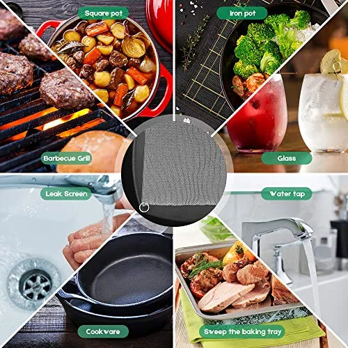 Amagabeli 10”x10” Cast Iron Cleaner Mesh Premium 316 Stainless Steel Small Rings