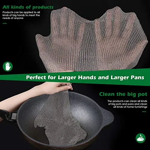 Amagabeli 10”x10” Cast Iron Cleaner Mesh Premium 316 Stainless Steel Small Rings