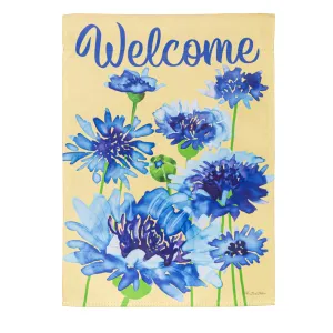 Bachelor Button Suede Garden Flag