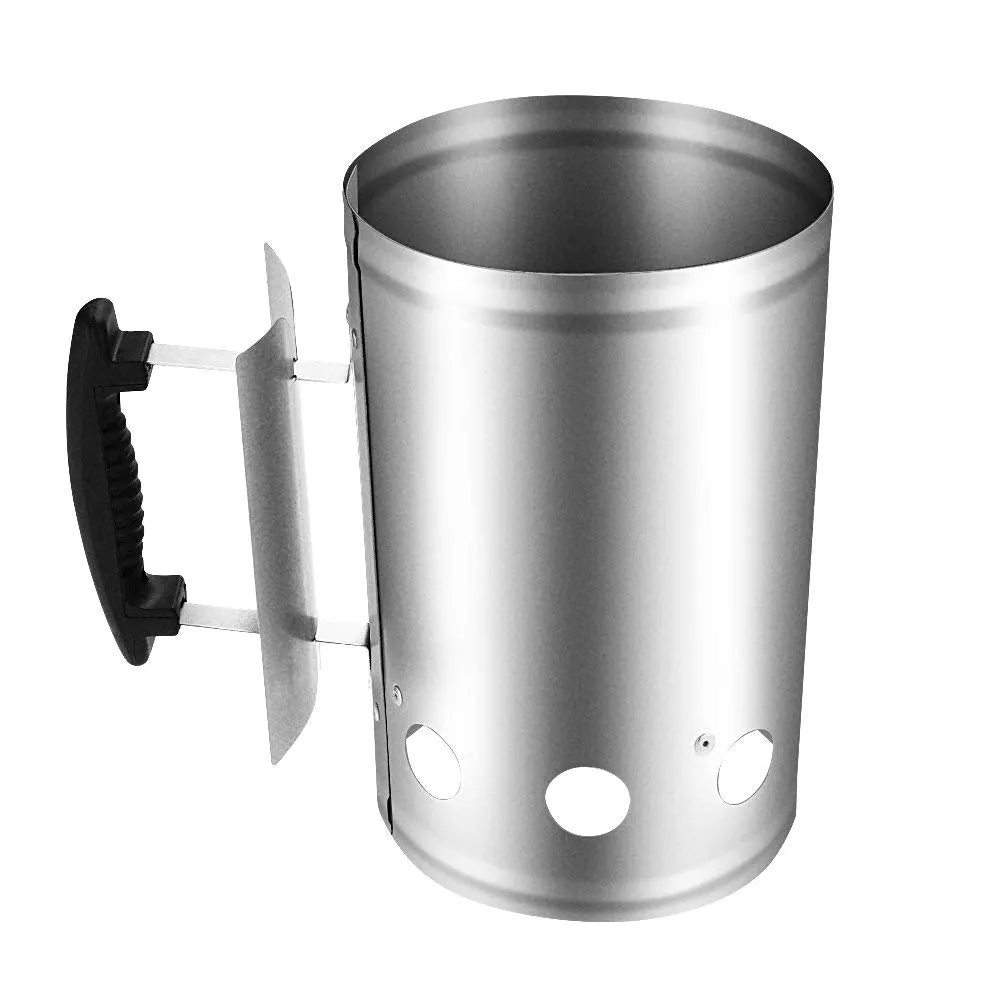 BEAU JARDIN Charcoal Chimney Starter 11"X7" for Grill Barbecue BBQ Galvanized Steel BBQ008