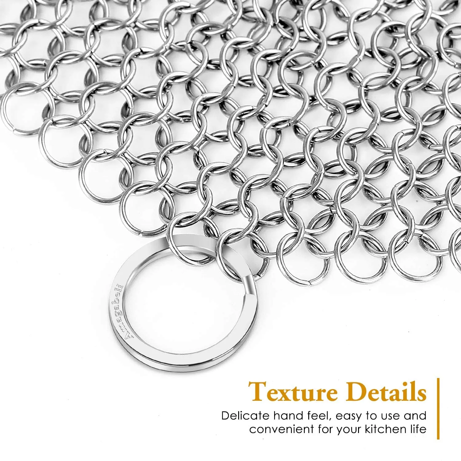 Camabel 10”x10” 316 Stainless Steel Cast Iron Cleaner Round Chainmail Scrubber
