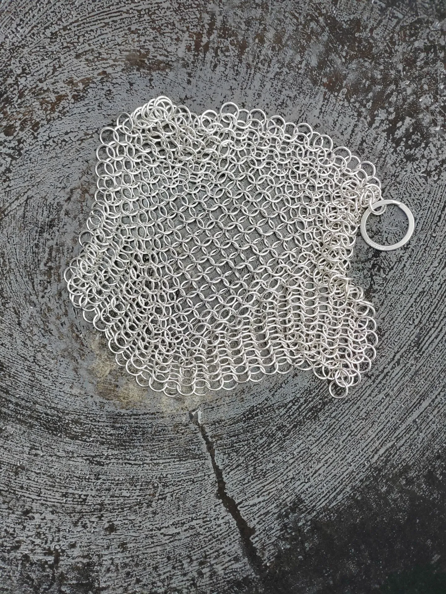 Camabel Stainless Steel Cast Iron Cleaner 8"x6" 316L Chainmail Scrubber