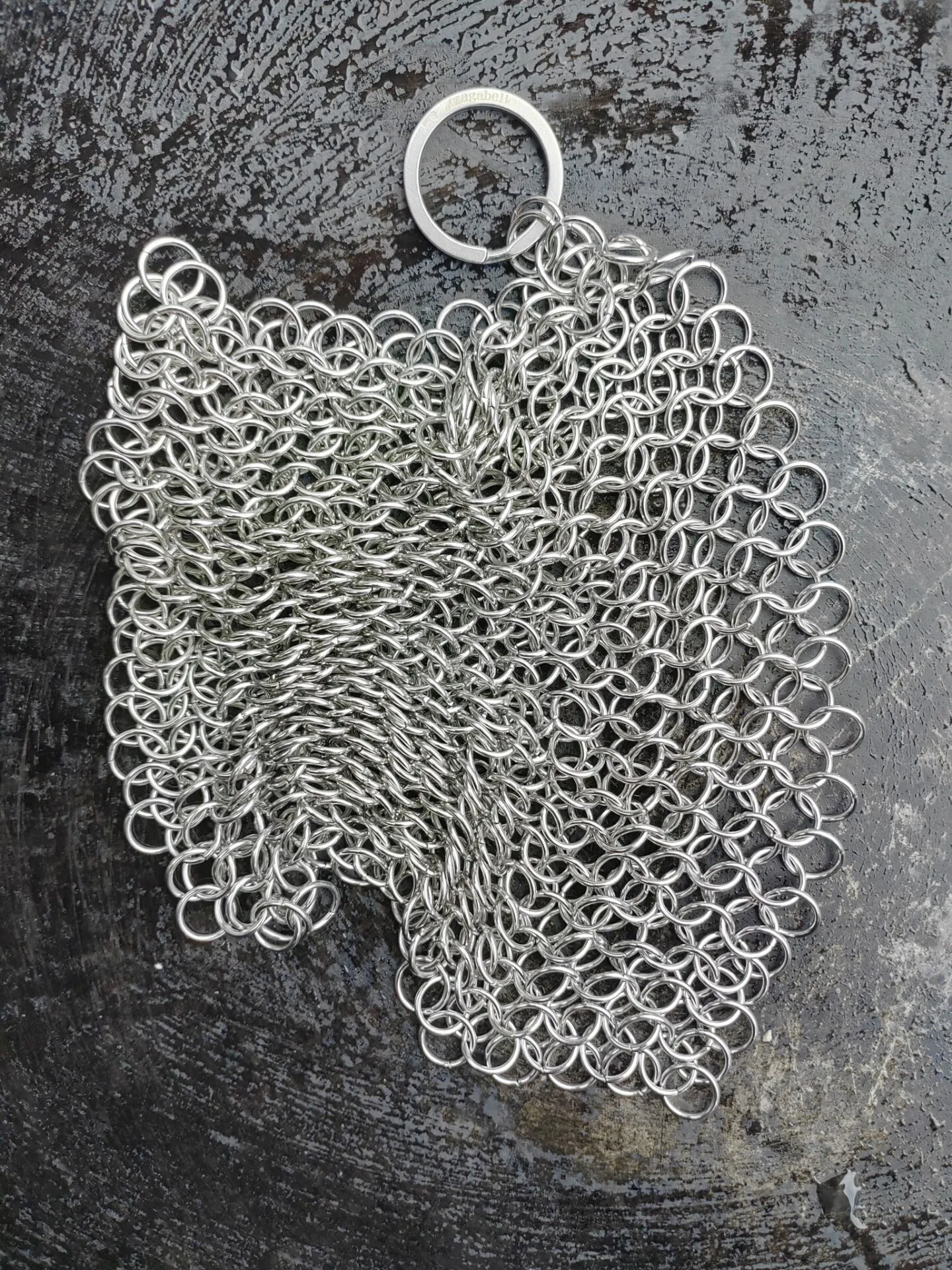 Camabel Stainless Steel Cast Iron Cleaner 8"x6" 316L Chainmail Scrubber
