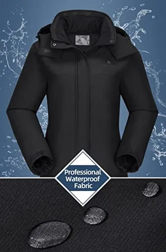 CAMEL CROWN Women's Ski Jacket Thicken Winter Snow Coat Warm Fleece Mountain Waterproof Female Jacket Hooded Windbreaker