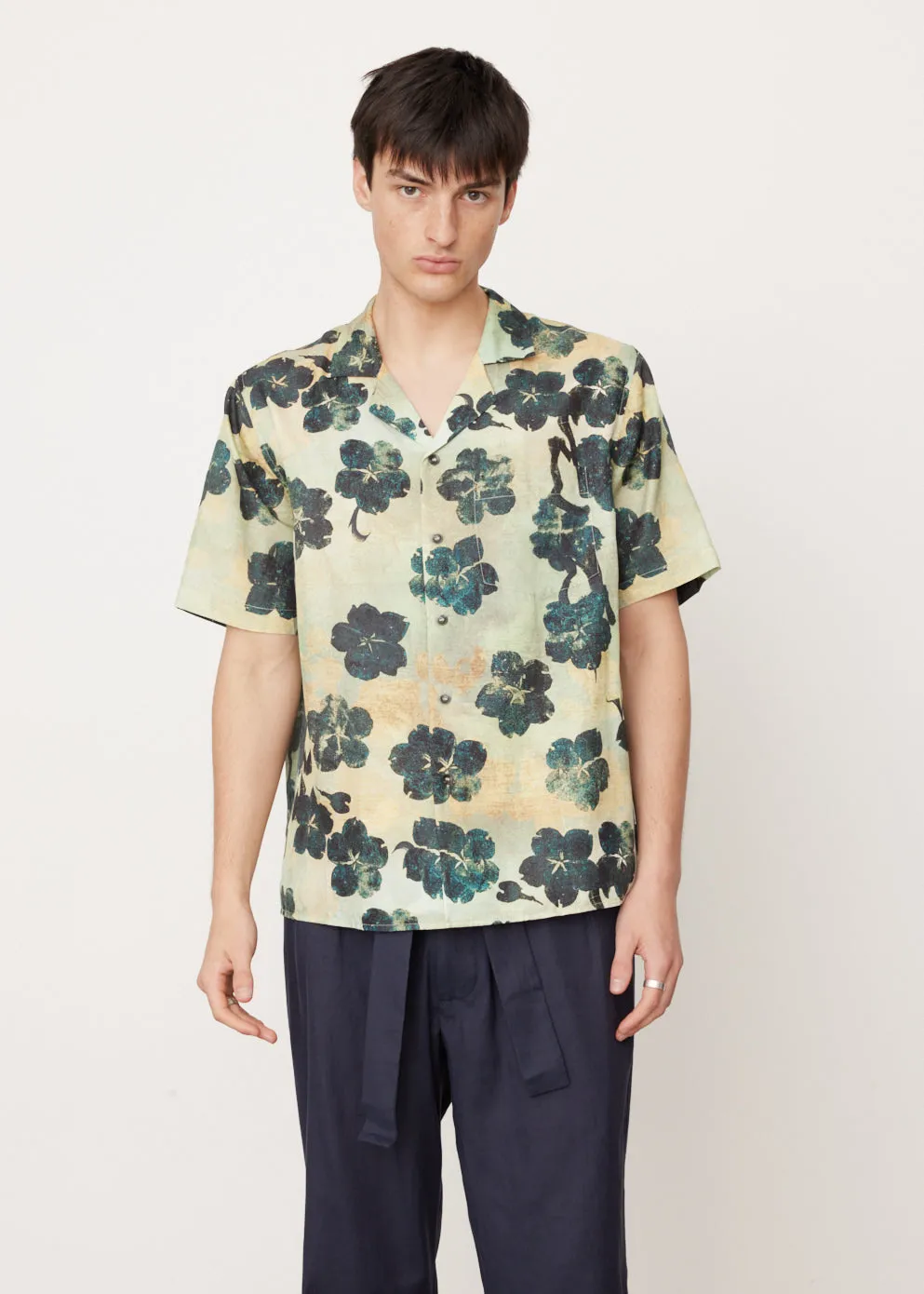Camp Collar Silk Shirt