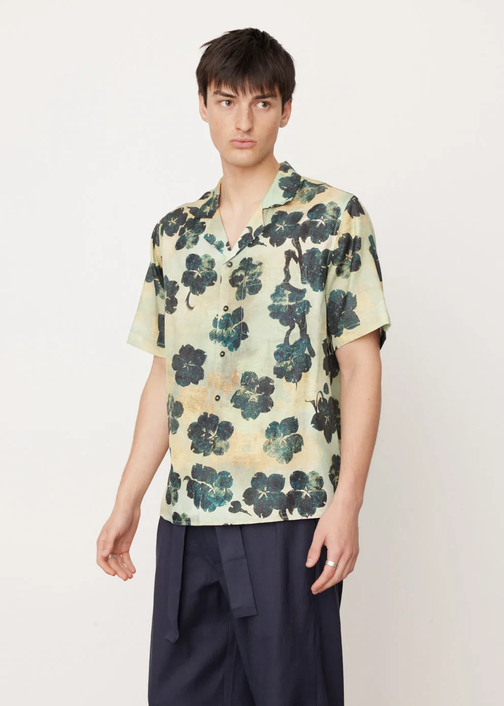 Camp Collar Silk Shirt