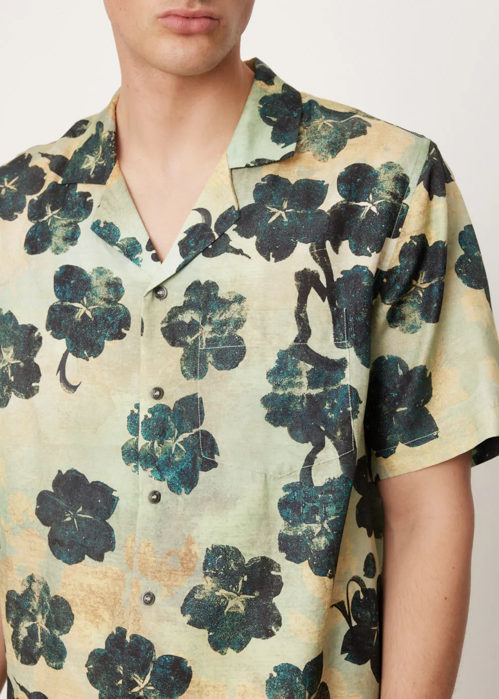 Camp Collar Silk Shirt