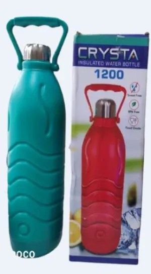 Crysta Insulated Water Bottle Flask Sky Blue, Bottles for Fridge,Leakproof Durable BPA Free Non-Toxic Water Bottle for Office (2200ml)