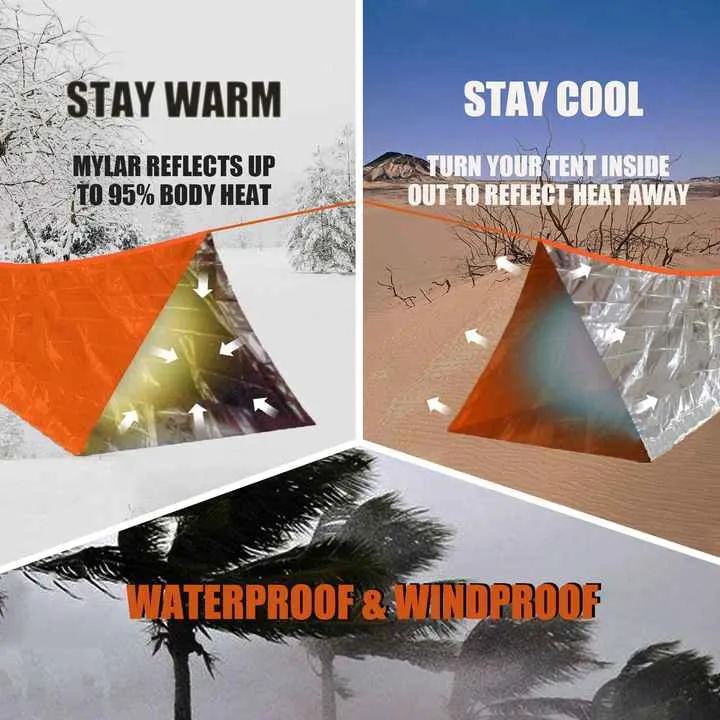 Custom Logo Life Tent 2 Person Rescue Emergency Survival Shelter Tube Tent خيمة إنقاذ مخصصة بشعار شخصي، خيمة أنبوبية للنجاة في حالات الطوارئ، مناسبة لشخصين