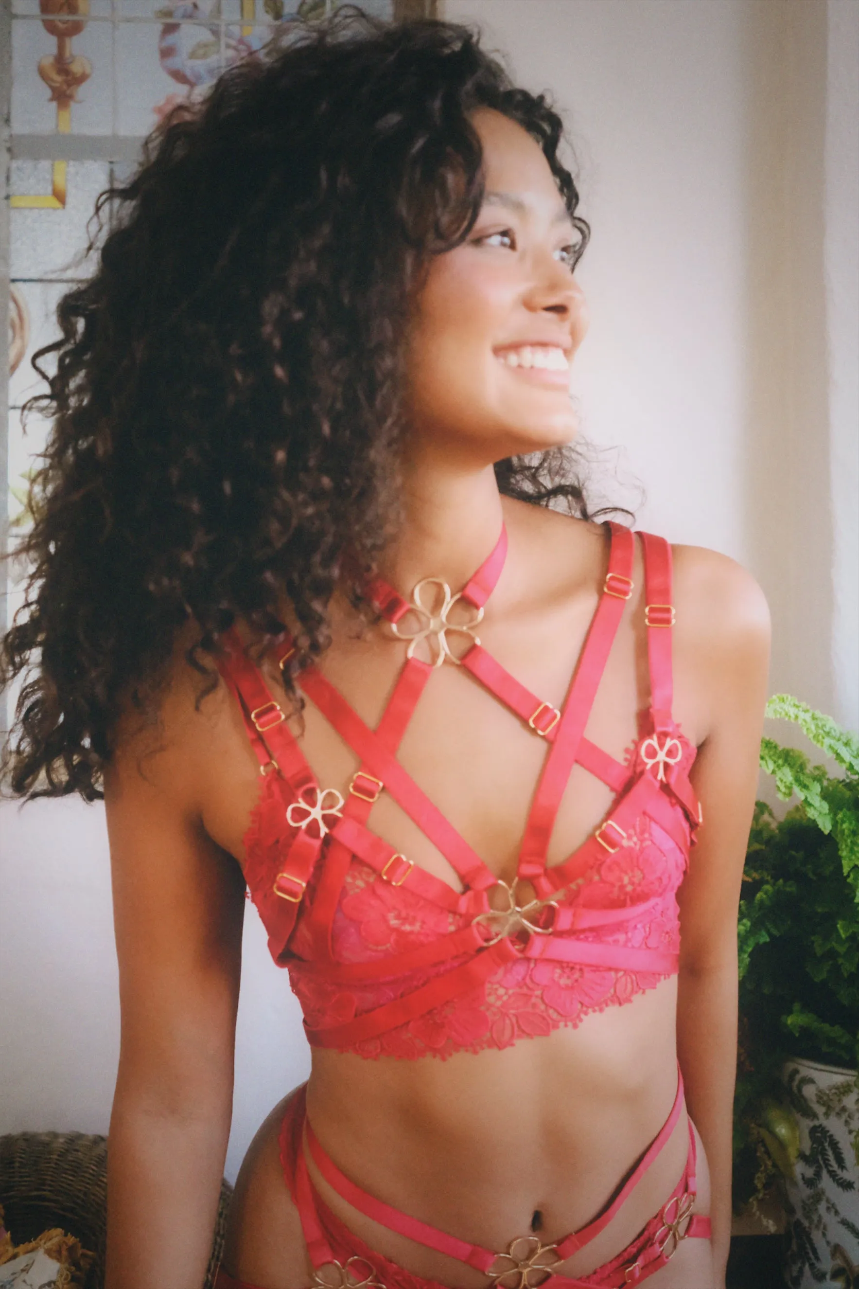 Daisy Strappy Top Red