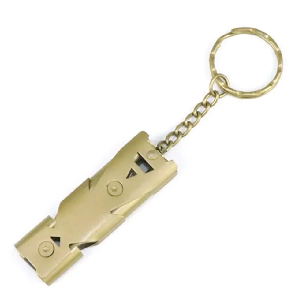 Double Pipe Whistle Keychain High Decibel Emergency Survival Tool for Camping Portable Multifunction Pendant 1pc