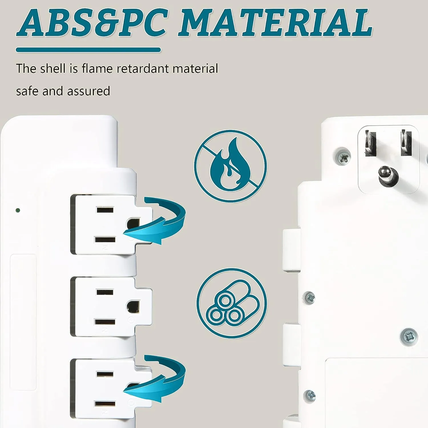 E-Macht Portable Power Strip Tower 3 Outlets with Extender Multi Sockets Wall Mount for Home Office (2 pcs without shelf)