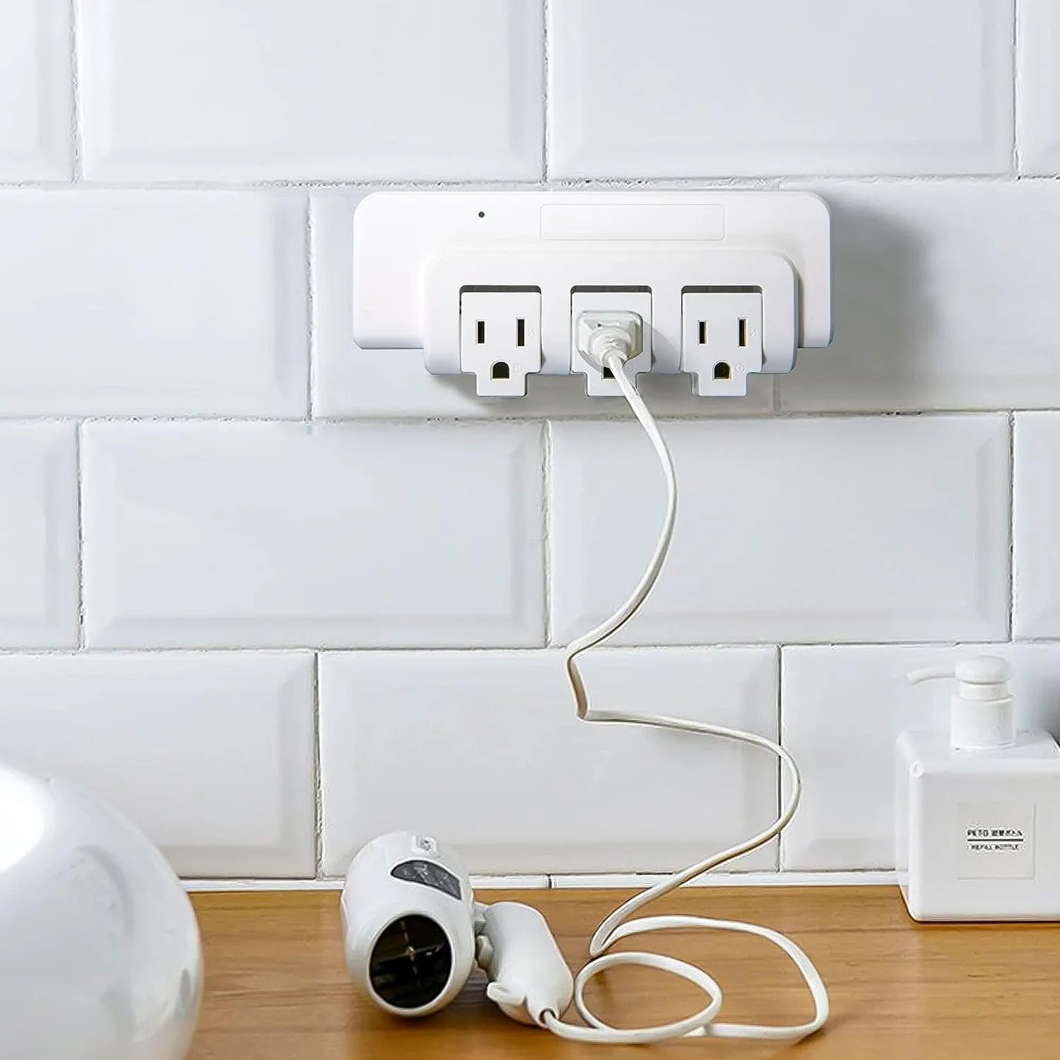 E-Macht Portable Power Strip Tower 3 Outlets with Extender Multi Sockets Wall Mount for Home Office (2 pcs without shelf)