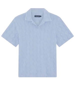 Faustino Jacquard Terry Shirt in Chambray Blue