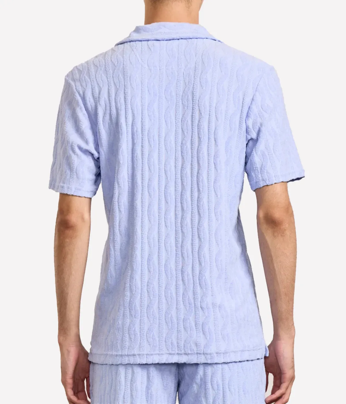 Faustino Jacquard Terry Shirt in Chambray Blue