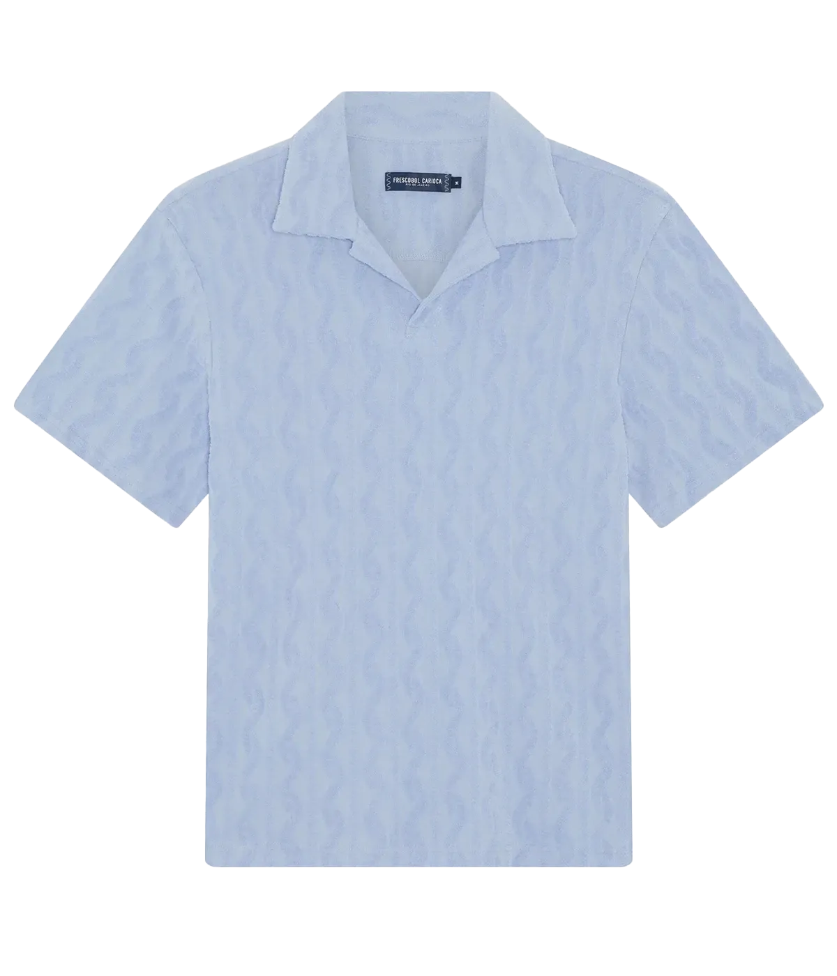 Faustino Jacquard Terry Shirt in Chambray Blue