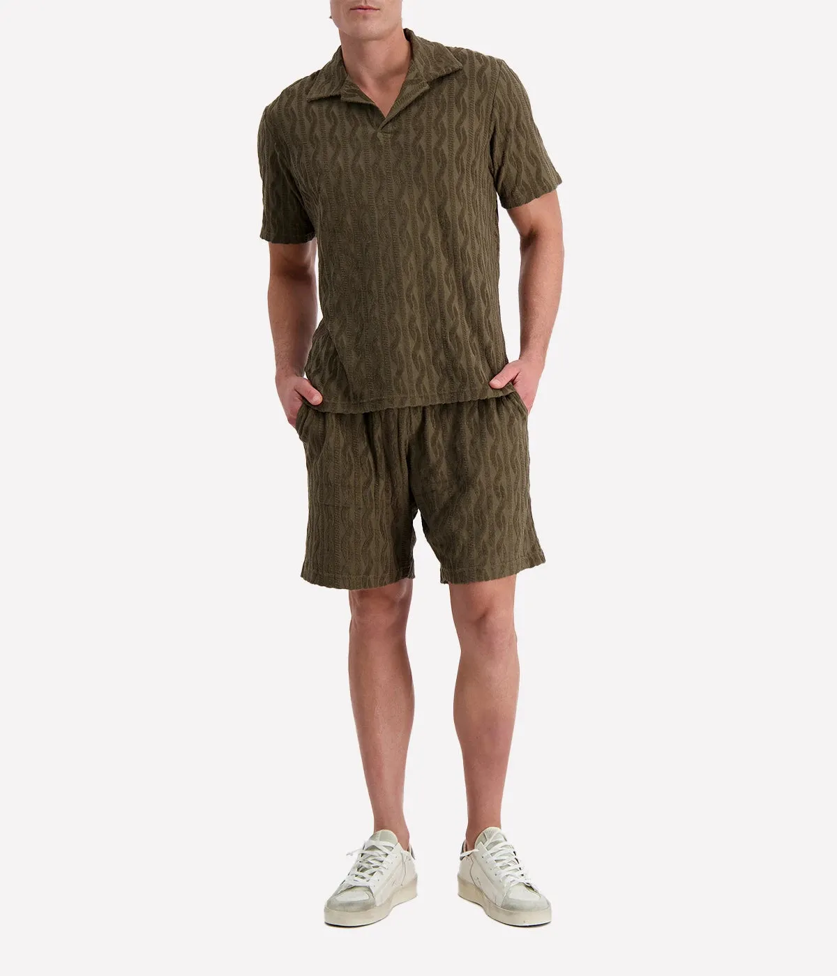 Faustino Jacquard Terry Shirt in Seawood