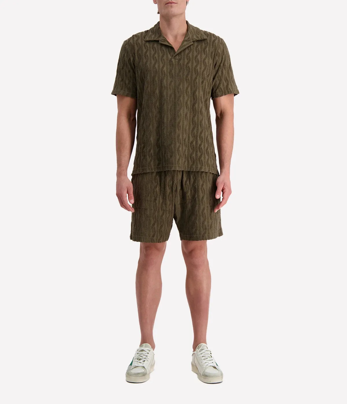 Faustino Jacquard Terry Shirt in Seawood