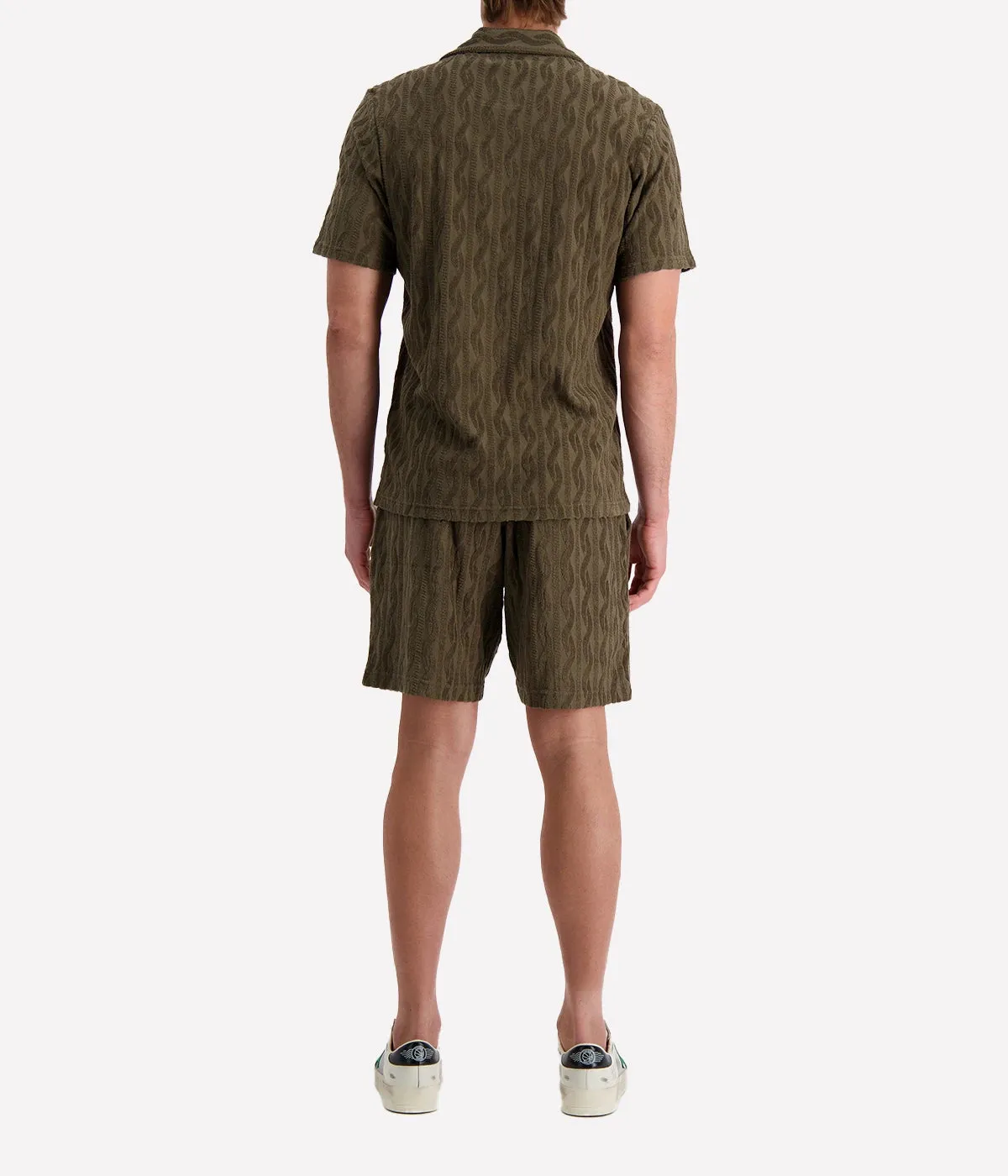 Faustino Jacquard Terry Shirt in Seawood