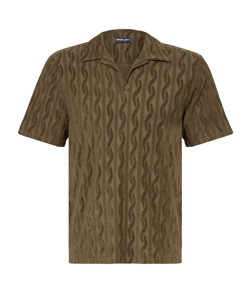 Faustino Jacquard Terry Shirt in Seawood