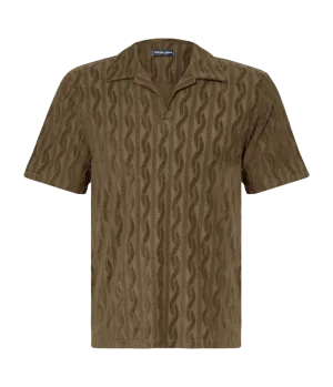 Faustino Jacquard Terry Shirt in Seawood
