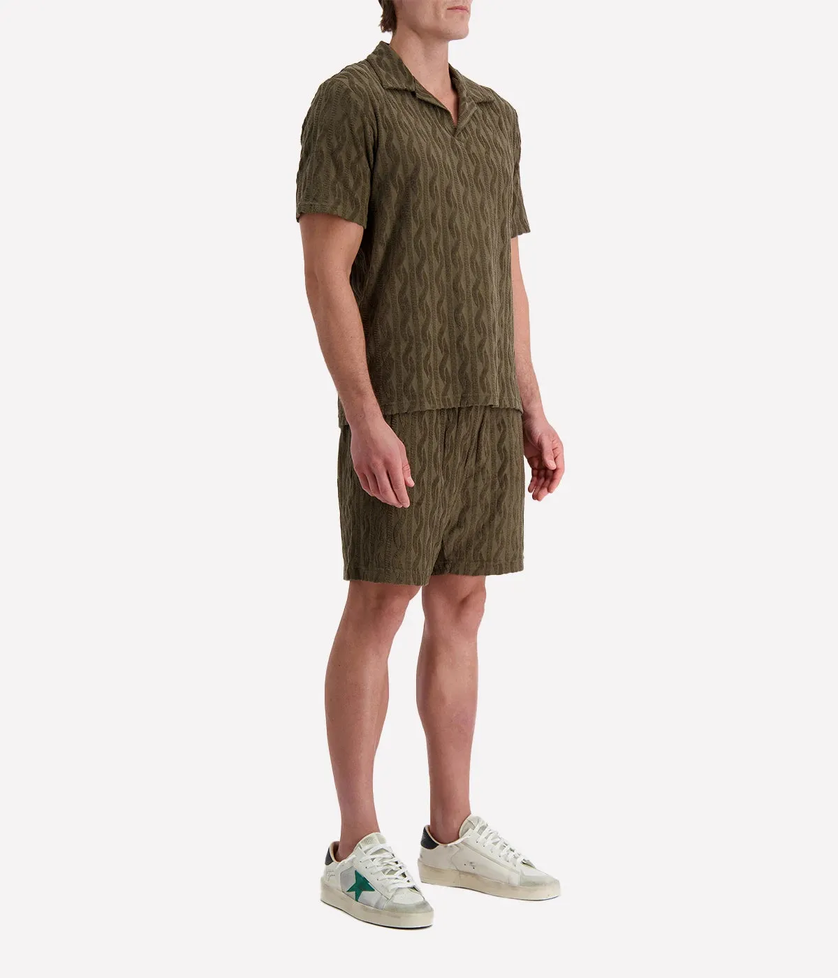 Faustino Jacquard Terry Shirt in Seawood