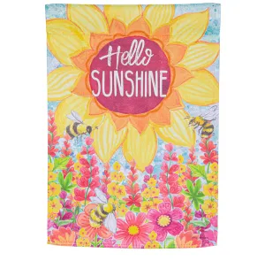 Hello Sunshine Suede Garden Flag