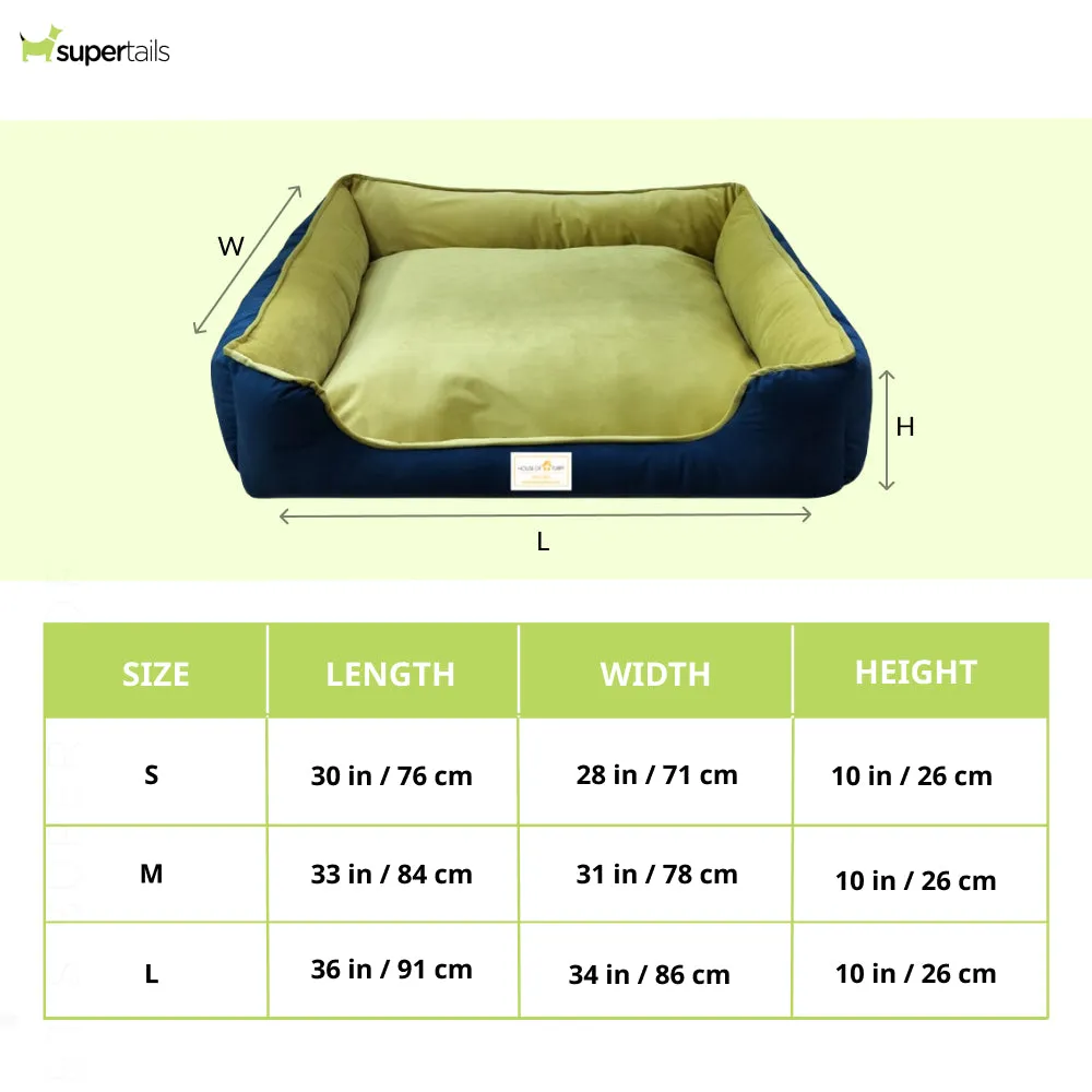 House of Furry Turkish Velvet Bolster Oliver Bed for Dogs and Cats (Multicolor)