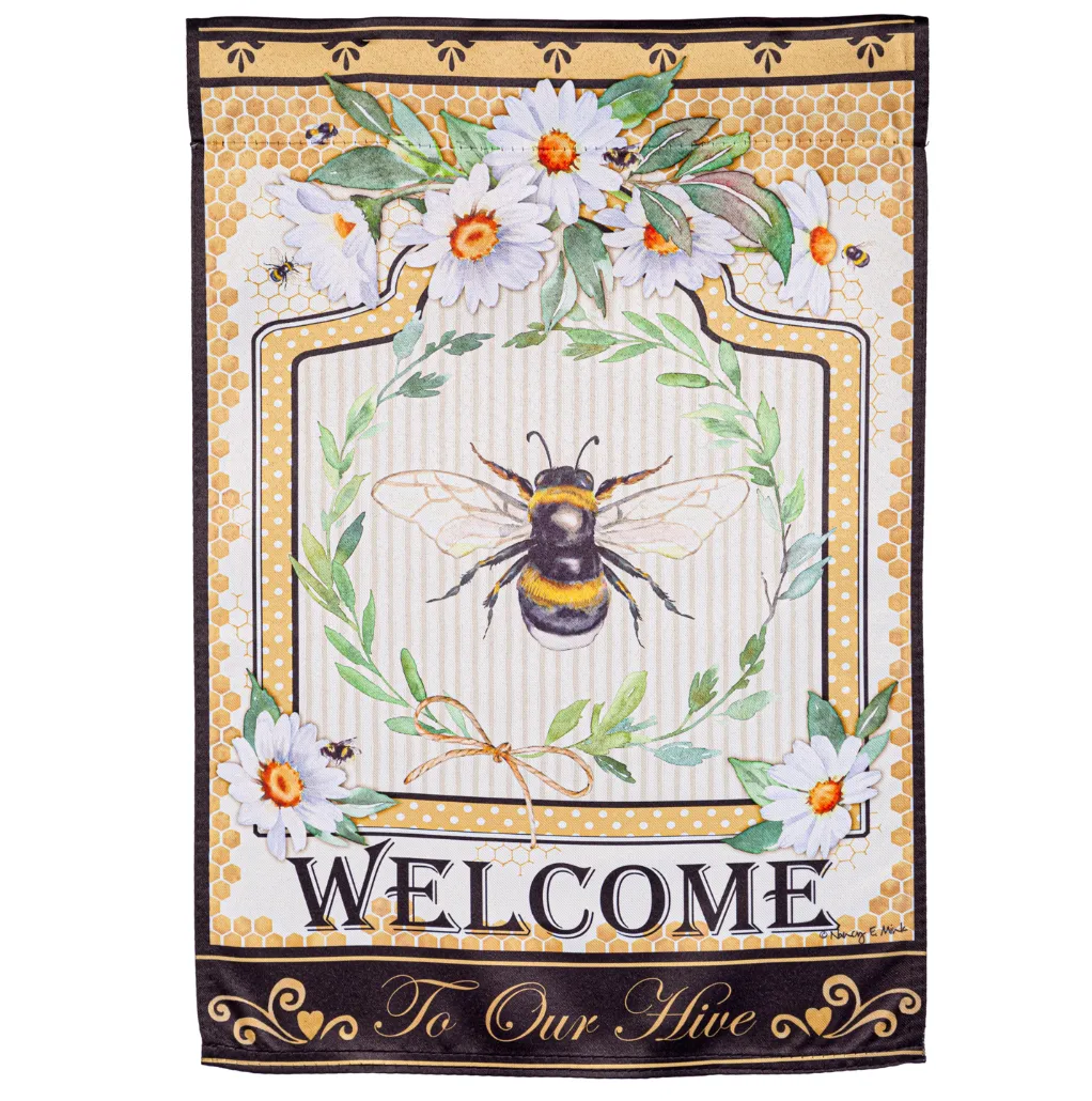 Humble Bee Suede Garden Flag