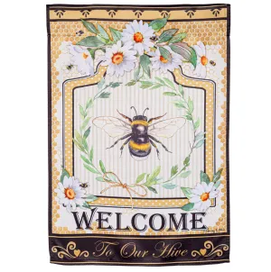 Humble Bee Suede Garden Flag
