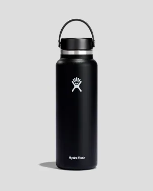 Hydro Flask Wide Mouth Bottle Black 1.18L - Black